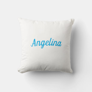 Coussin Professionnel Simple Élégant Moderne Bleu Votre No