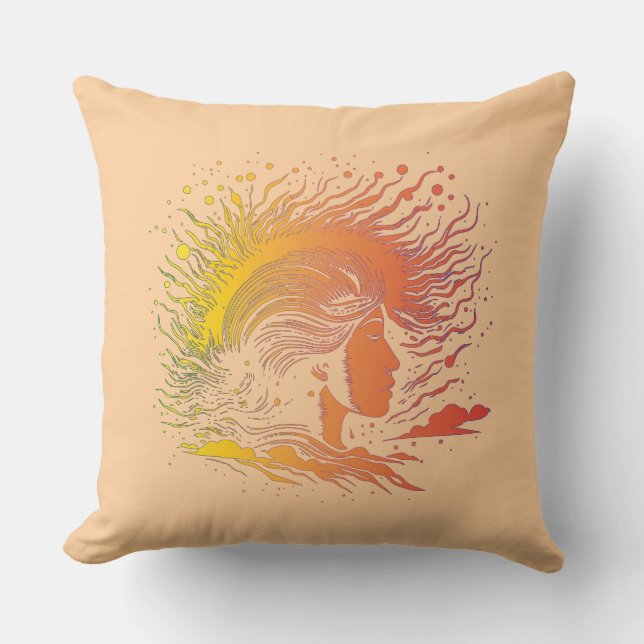 Coussin Profil de la femme serene. (Recto)