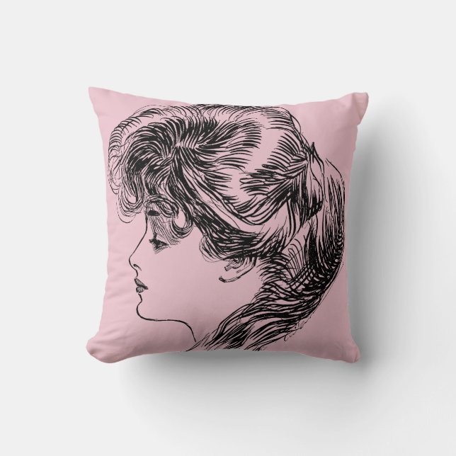 Coussin Profil d'une fille de Gibson, 1903 (Recto)