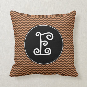 Coussin Profil onduleux rustique de brun brun clair et