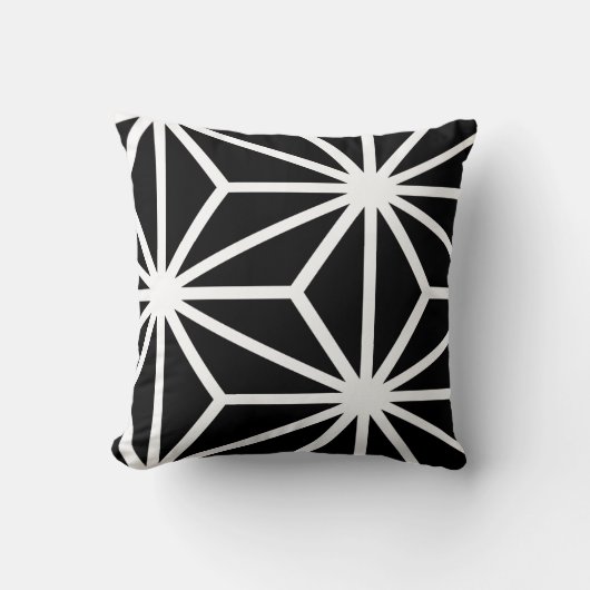 Coussin Profil sous convention astérisque géométrique noir (Recto)