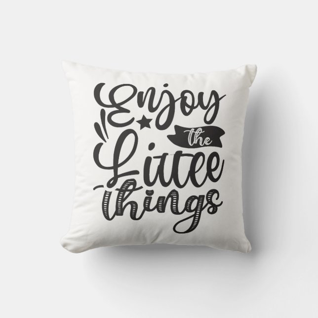 Coussin Profitez des petites choses Black & White Throw Pi (Recto)