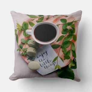 Coussin Profitez Des Petites Choses Café Cookies Paix