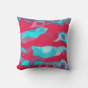 Coussin profond Magenta rose et Aqua Blue Funky