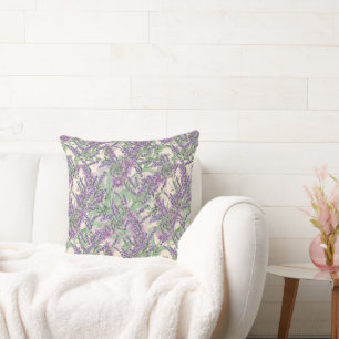 Coussin Profusion de Lavande Poussiéreuse Florale Rustique
