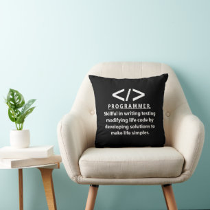 Coussin Programmeur développeur de codage programmeur