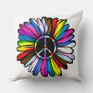 Coussin Progrès Fierté Paix Daisy - LGBTQ+ L'amour gagne