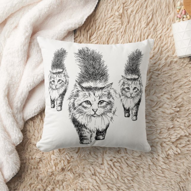 Coussin Promenade de chat gracieuse (Couverture)