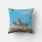 Coussin Promenade estivale Zebras Flower Glad Watercolor (Verso)