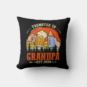 Coussin Promu Grand-père depuis 2024 Rétro Fête des Pères