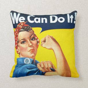 Coussin Propagande Vintage Rosie Riveter