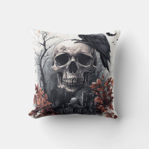 Coussin Prophétie du Crâne et du Corbeau