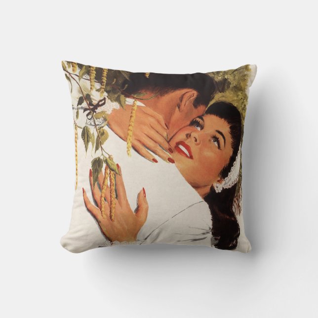 Coussin Proposition de mariage vintage, Amour et Romance (Recto)