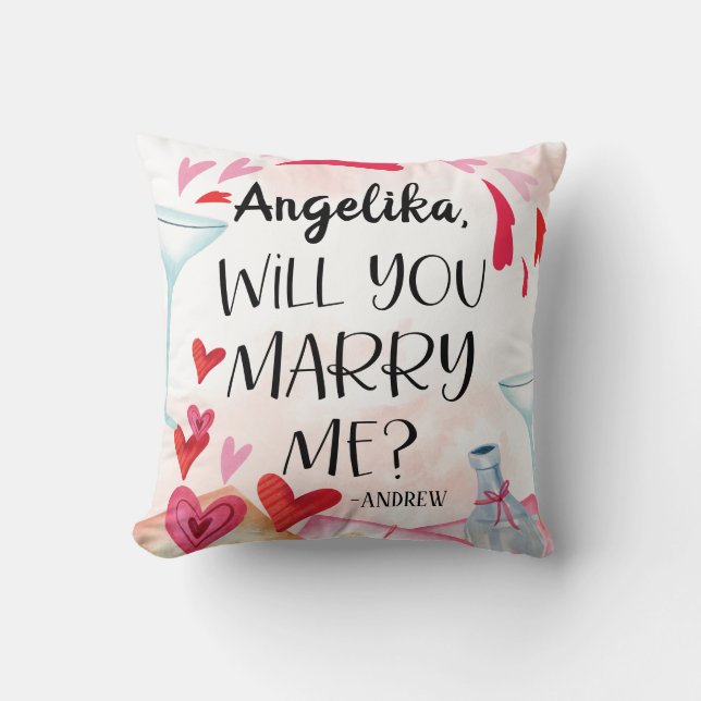Coussin Proposition de marriage | You Marry Me ? Custom (Recto)