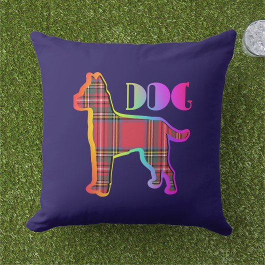 Coussin Propriétaire d'animal de compagnie bleu de chien r (Herbe)