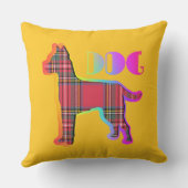 Coussin Propriétaire de chien écossais rouge jaune (Verso)