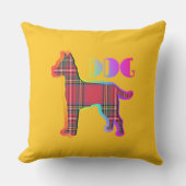 Coussin Propriétaire de chien écossais rouge jaune (Recto)