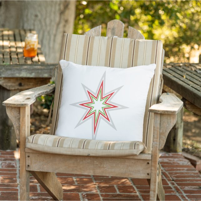 Coussin Prospérité Noël Star-MultiColor-Argent Retour (Chaise)