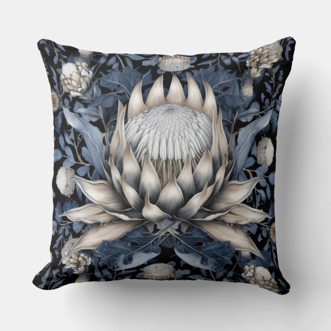 Coussin Protea du roi blanc (Recto)