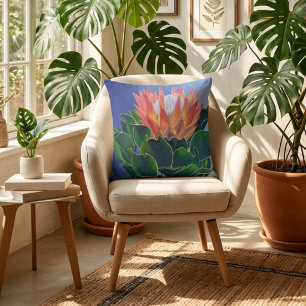Coussin Protea Roi Gras Art floral peint à la main