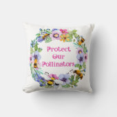 Coussin Protéger nos pollinisateurs Fleurs d'abeilles (Recto)
