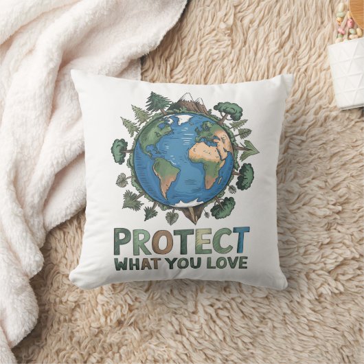 Coussin Protégez ce que vous aimez" Conception De l'enviro (Couverture)