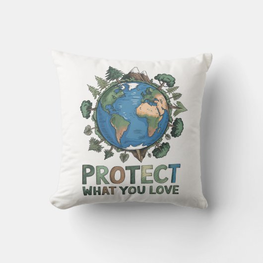 Coussin Protégez ce que vous aimez" Conception De l'enviro (Recto)