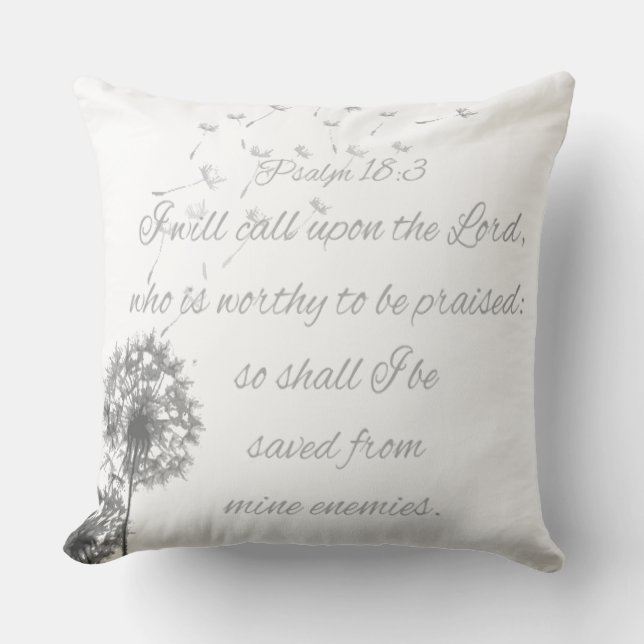 Coussin Psaume 18 Verse de la Bible Appel au Seigneur Dand (Recto)