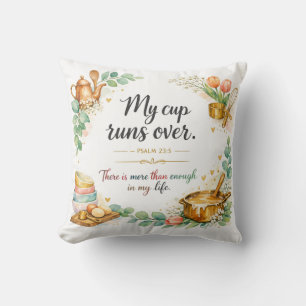 Coussin Psaume 23:5 Verset Biblique, Décoration Juive Mess