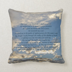 Coussin Psaume 23 Belle Bible Verse Bleu chrétien