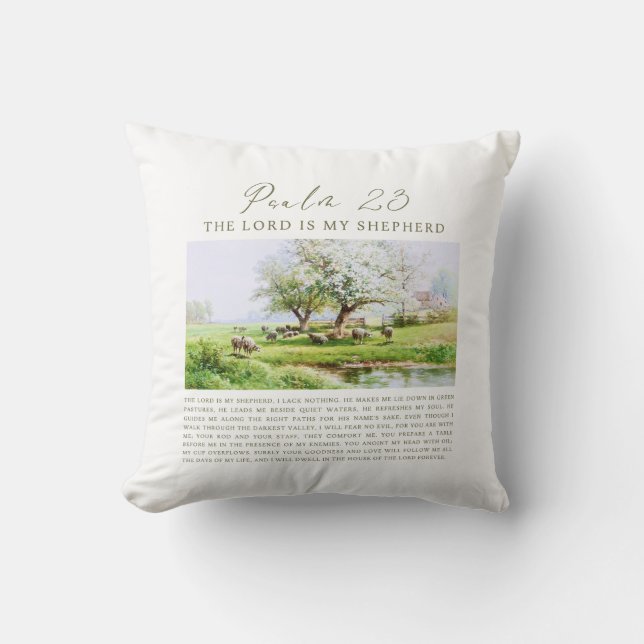 Coussin Psaume 23 NIV Le Seigneur est Mon Pasteur (Recto)