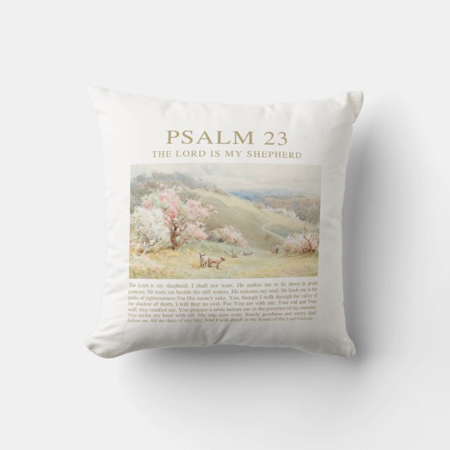 Coussin Psaume 23 NKJV Le Seigneur est Mon Pasteur (Recto)