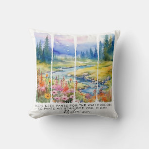 Coussin Psaume 42:1 La nature des cerfs se brosse