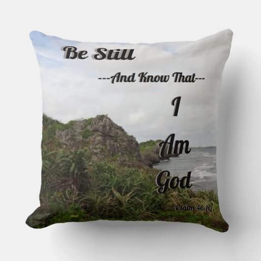 Coussin Psaume 46:10 Pittoresque Bible Verse (Recto)