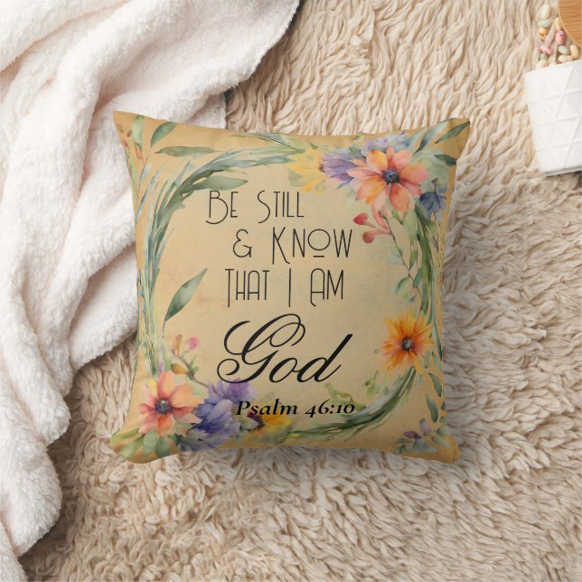 Coussin Psaume 46:10 Verse de la Bible (Couverture)