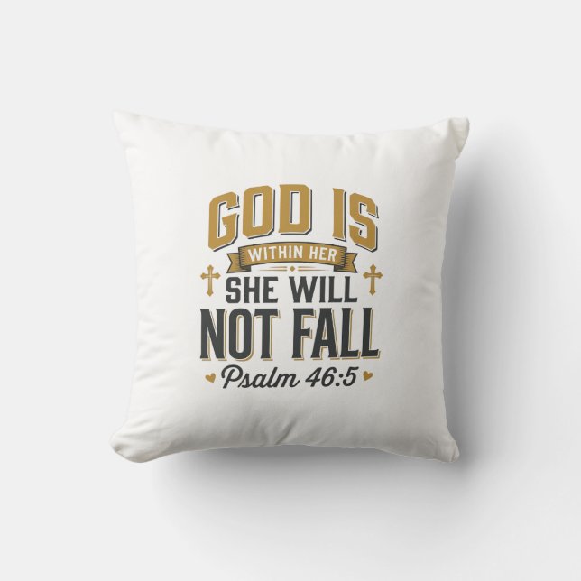 Coussin Psaume 46_5 Typographie chrétienne Vector (Recto)