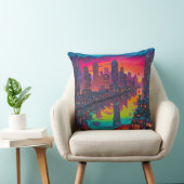 Coussin Psychédélique Darker Cityscape (Chaise)