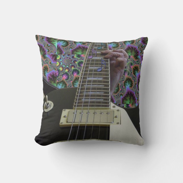 Coussin psychédélique de musique de guitare (Recto)