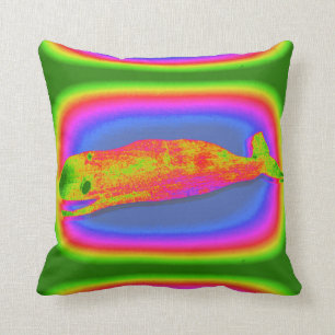 coussin psychédélique de sourire de baleines