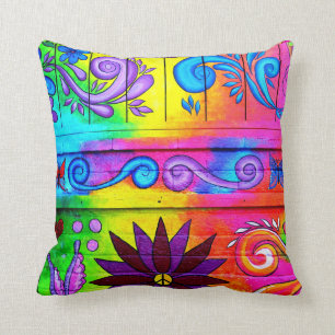 coussin psychédélique super de couleurs des ann