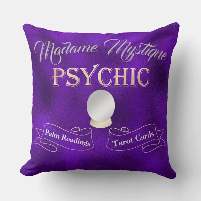 Coussin Psychique Crystal Ball Gold et violet (Recto)