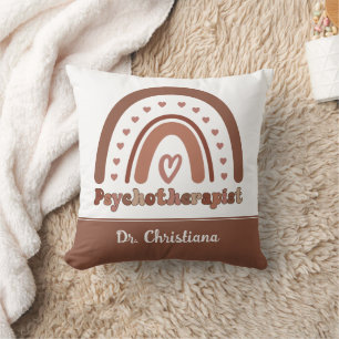 Coussin Psychothérapeute personnalisée Boho Rainbow