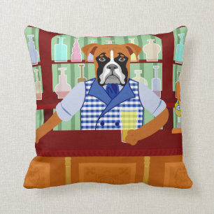 Coussin Pub de bière de chien de boxeur
