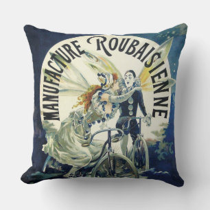 Coussin Publicité de bicyclette française vintage