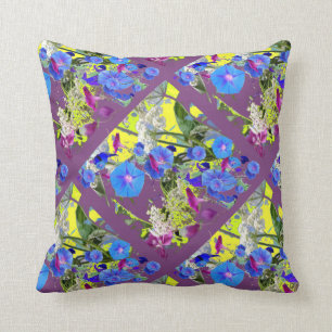 Coussin puce modelé bleu de gloires de matin