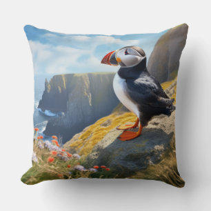 Coussin Puffin Animal Bird Faune Wilderness Coloré
