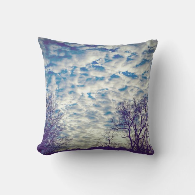 Coussin Puffy Nuages Ciel Bleu Nature Pédalier extérieur (Recto)