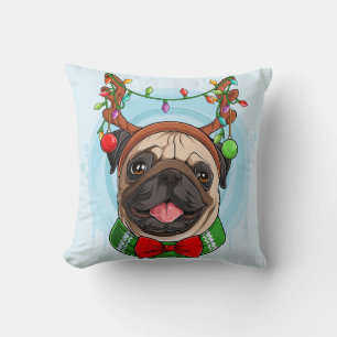 Coussin Pug de Christmas