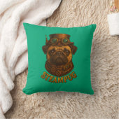 Coussin Pug Steampunk Cushion Vintage retro dog art  (Couverture)