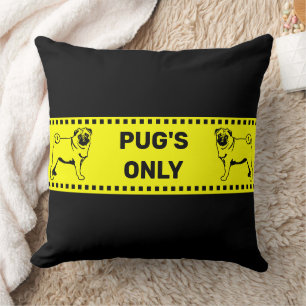 Coussin Pug uniquement Chien noir